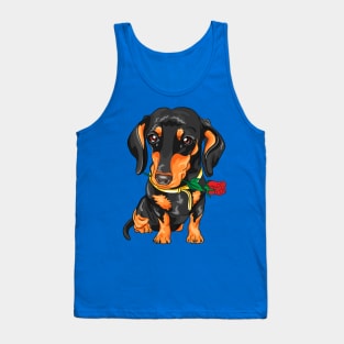 dog with red roses Tank Top